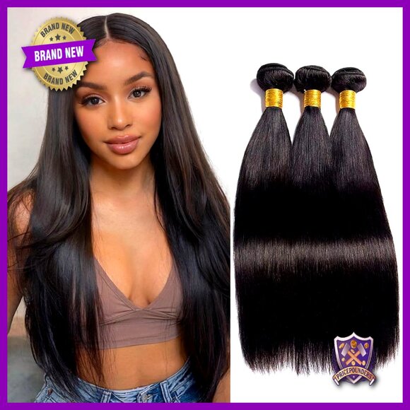 12 Inch Straight Brazilian Virgin Hair Extensions 3 Bundles Unprocessed main image 5